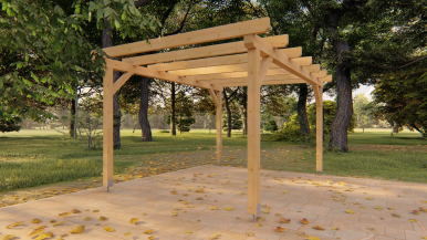 Pergola s pultovou střechou