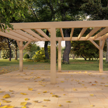 Pergola s pultovou střechou